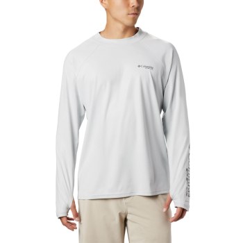 Columbia PFG Terminal Deflector Zero Mock Long Sleeve, Sudaderas Grises Para Hombre | 708163-XRP